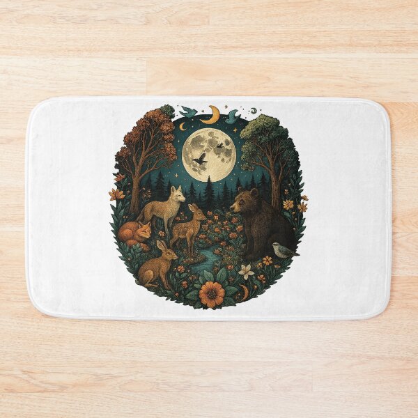 Item preview, Moonlit Gathering – Enchanting Woodland Animal Scene 2 designed and sold by Emocean-Designs.