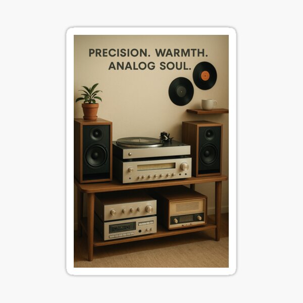 Item preview, Precision. Warmth. Analog Soul. – Vintage Hi-Fi Poster designed and sold by Analog Vibes.