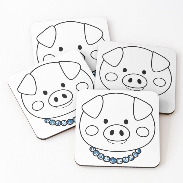 Item preview, Colored collared pig with its neck designed and sold by Kiyomizu touch.