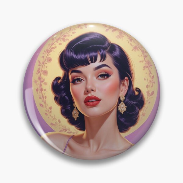 Item preview, Pin-up morena morada dorada - Vacaciones de Pascua designed and sold by elissiart.