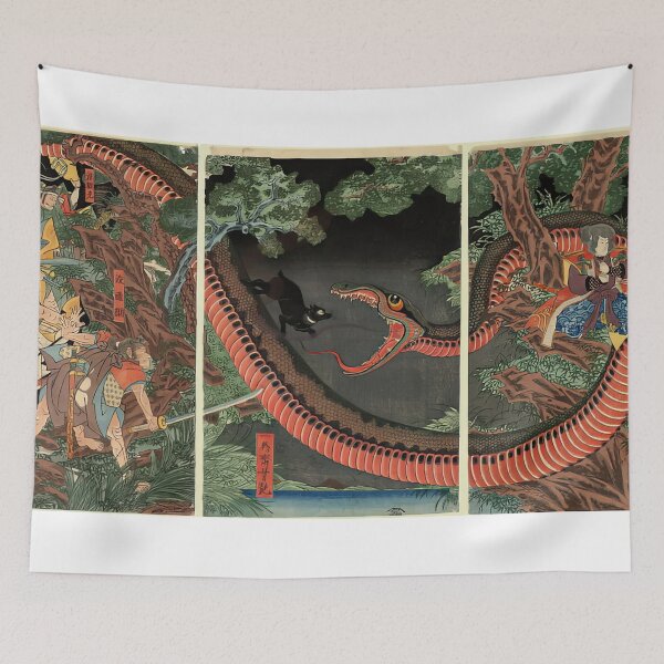 Item preview, Minamoto no Yorimitsu Japanese Legend Warriors vs Giant Snake designed and sold by TeeARTHY.