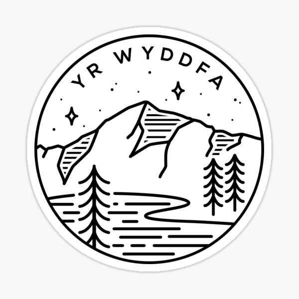 Aperçu de l'œuvre Yr Wyddfa, Emblème du Pays de Galles Snowdonia - Blanc créée et vendue par typelab.