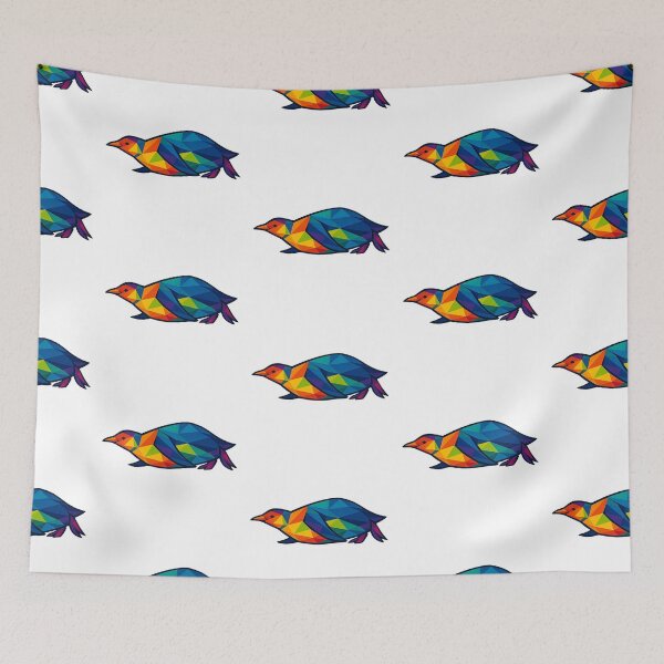 Item preview, Prismatic Penguin Sliding designed and sold by TheWonkyEaselCo.