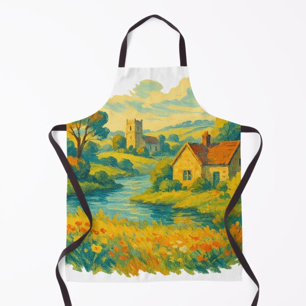 Item preview, Peaceful Countryside Stream and Cottage Scene designed and sold by QuirkWears.