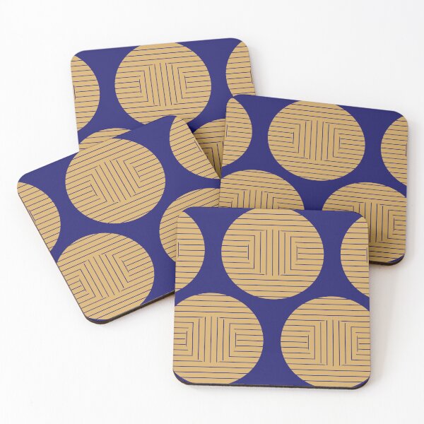 Item preview, Gold Medallions on Sapphire Blue designed and sold by PSCSCo.