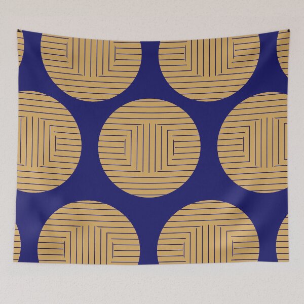 Item preview, Gold Medallions on Sapphire Blue designed and sold by PSCSCo.