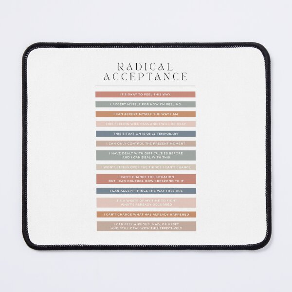 Item preview, Radical Acceptance | Earthy on White | Dialectical Behavioural Therapy Poster designed and sold by KindToYourMind.