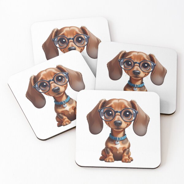 Item preview, dachshund dog with glasses designed and sold by GalynaLB.