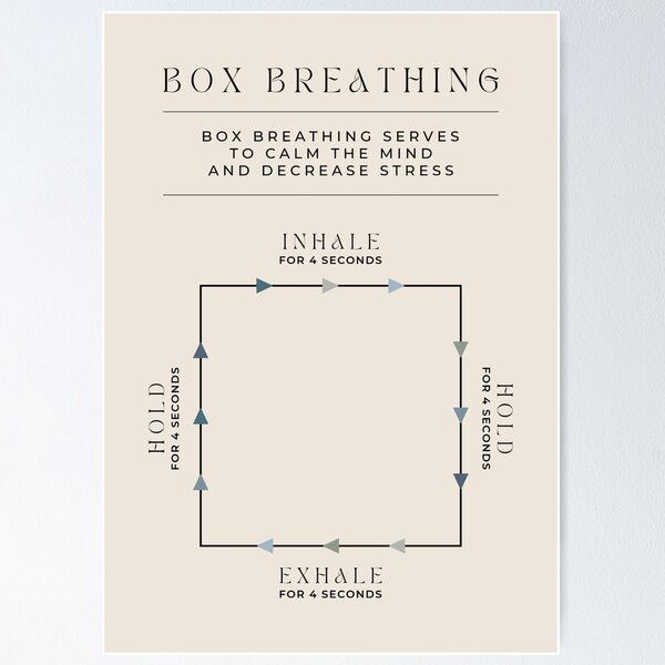 Item preview, Box Breathing | Ocean Blue on Sand | Grounding Breathing Techniques for Mindfulness and Anxiety Relief designed and sold by KindToYourMind.