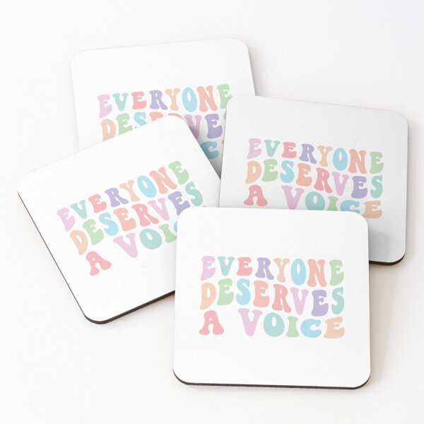 Item preview, Everyone Deserves A Voice | Pastel Rainbow on White | Speech Therapy Room Decor designed and sold by KindToYourMind.
