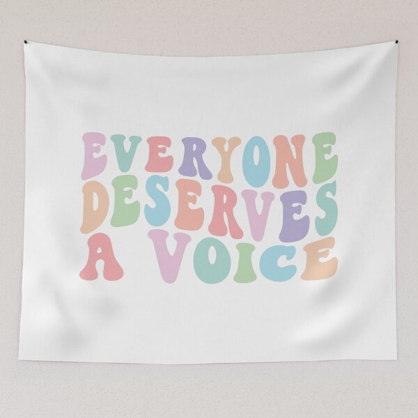 Item preview, Everyone Deserves A Voice | Pastel Rainbow on White | Speech Therapy Room Decor designed and sold by KindToYourMind.