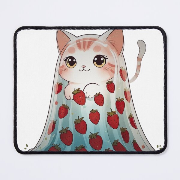 Item preview, Strawberry Sheet Ghost Cat designed and sold by Feather Art.