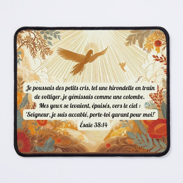 Item preview, Isaiah 38:14 • Illustrated Bible Verse • Vintage Christian Art Nouveau Nature designed and sold by Éclats de Foi.
