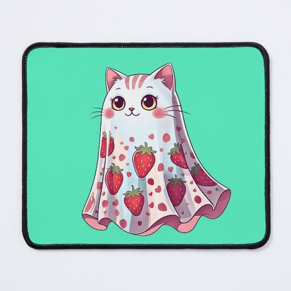 Item preview, Strawberry Sheet Ghost Cat designed and sold by Feather Art.