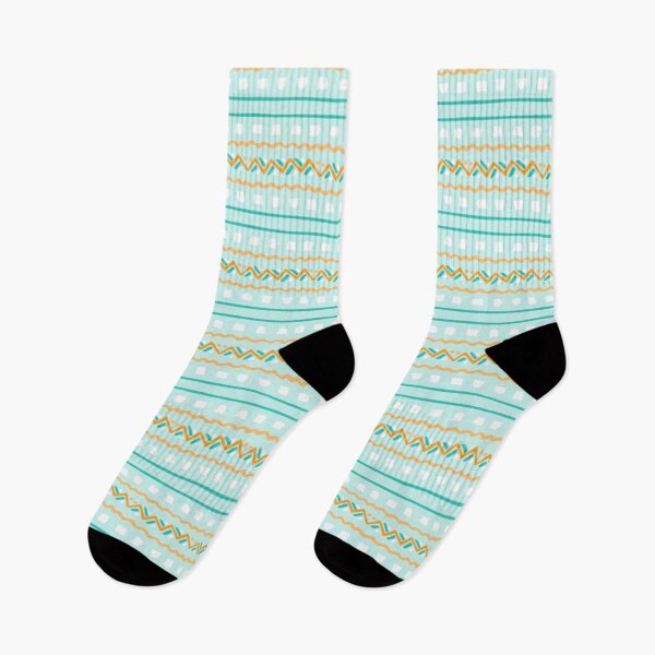Item preview, Pastel Aqua Chevron Heart – Mint, Peach & Yellow Striped Design designed and sold by larissa-myrie.