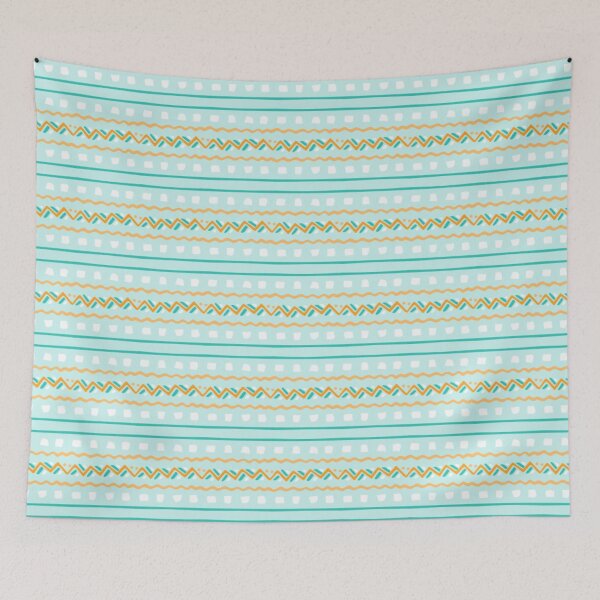 Item preview, Pastel Aqua Chevron Heart – Mint, Peach & Yellow Striped Design designed and sold by larissa-myrie.