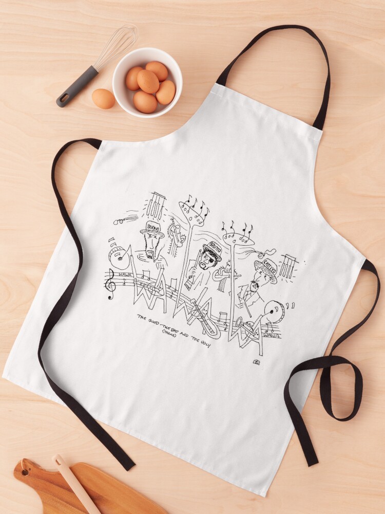 Thumbnail 1 of 6, Apron, The Good The Bad and The Ugly (theme) designed and sold by bromfieldpen.