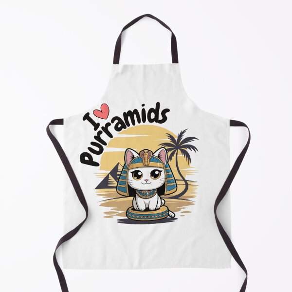 Item preview, "I ❤️ Purramids" – Cute Chibi Cat in Egyptian Cleopatra Costume with Pyramids designed and sold by Darrwea.