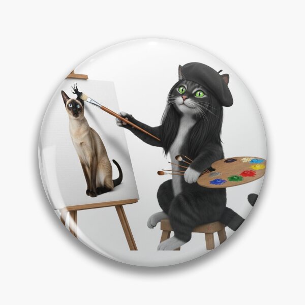 Aperçu de l'œuvre Artiste Chat – Chat peignant sur une toile créée et vendue par mostafa gebril  ⭐⭐⭐⭐⭐.
