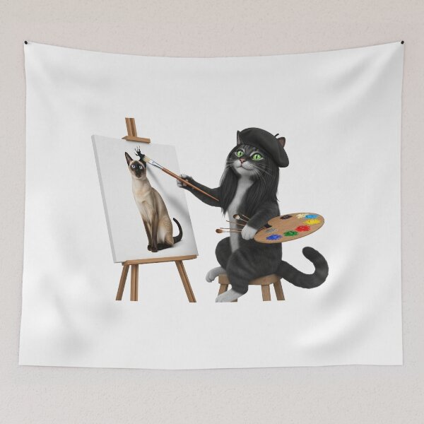 Item preview,  Artist Cat – Cat Painting on a Canvas designed and sold by mostafa gebril  ⭐⭐⭐⭐⭐.