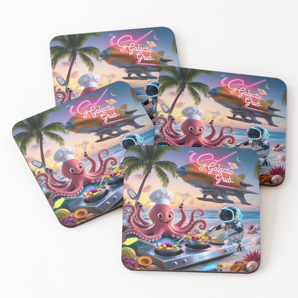 Item preview, Galactic Beach Cooking Octopus Chef Robot Art designed and sold by Dream Output .