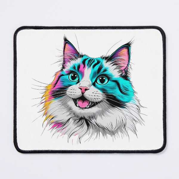Item preview, Neon Ragdoll Cat Face – Colorful Feline Pop Art Design designed and sold by Fredster1966.