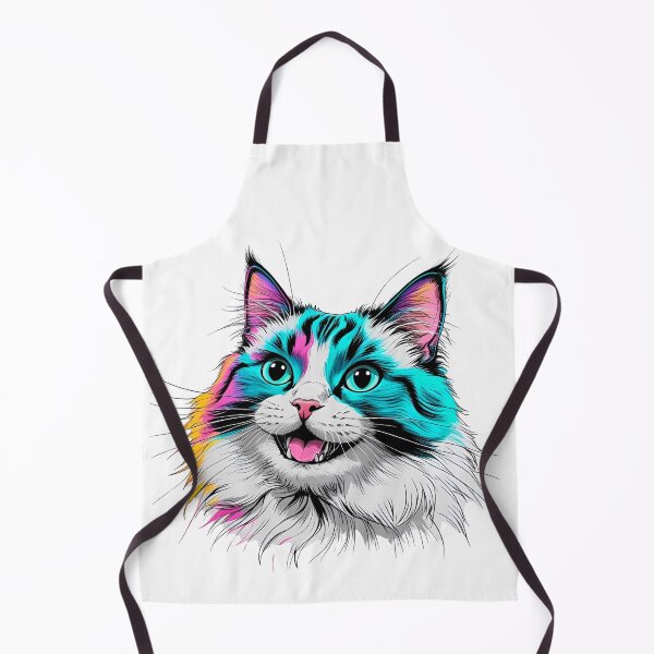 Item preview, Neon Ragdoll Cat Face – Colorful Feline Pop Art Design designed and sold by Fredster1966.