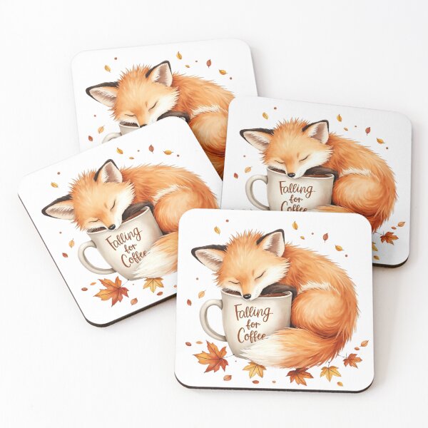 Item preview, Falling for Coffee - Autumn Fox & Cozy Mug designed and sold by Brewtiful Style.