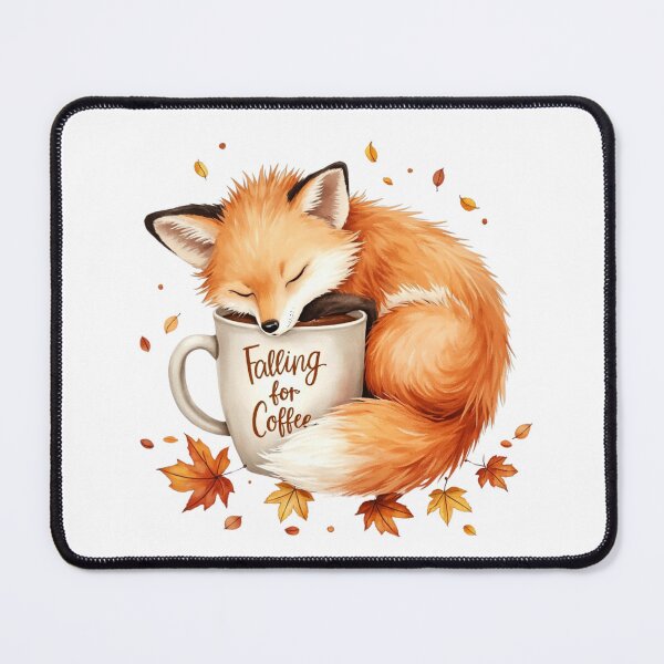 Item preview, Falling for Coffee - Autumn Fox & Cozy Mug designed and sold by Brewtiful Style.