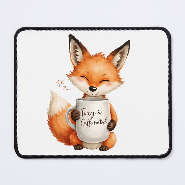 Item preview, Foxy & Caffeinated - Watercolor Fox & Coffee designed and sold by Brewtiful Style.