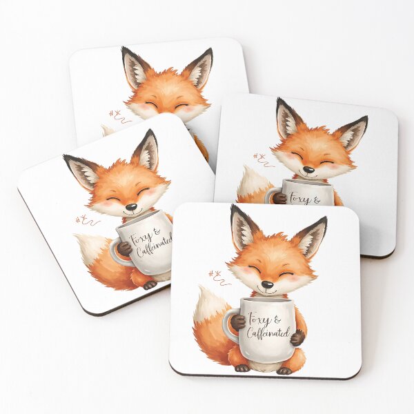 Item preview, Foxy & Caffeinated - Watercolor Fox & Coffee designed and sold by Brewtiful Style.
