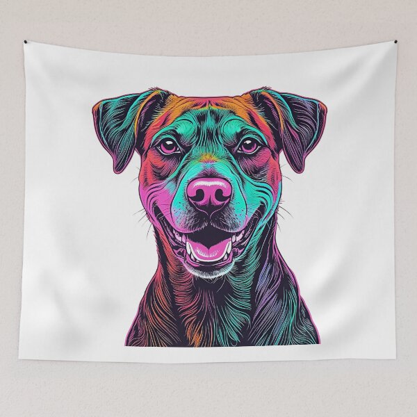 Item preview, Neon Rhodesian Ridgeback Face – Bold Pop Art Dog Design designed and sold by Fredster1966.
