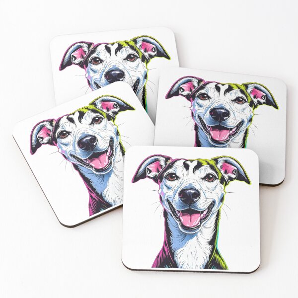 Item preview, Neon Whippet Face – Vibrant Pop Art Dog Portrait designed and sold by Fredster1966.