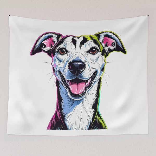 Item preview, Neon Whippet Face – Vibrant Pop Art Dog Portrait designed and sold by Fredster1966.