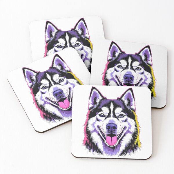 Item preview, Neon Siberian Husky Face – Vibrant Pop Art Dog Design designed and sold by Fredster1966.