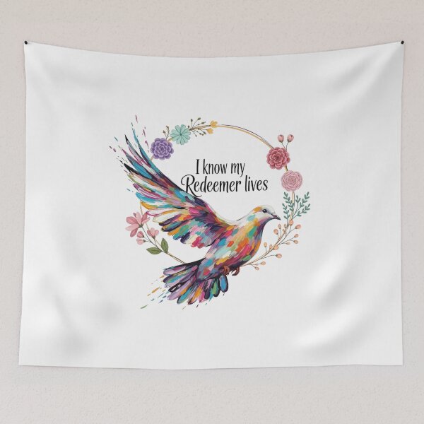 Item preview, I Know My Redeemer Lives, Colorful Dove designed and sold by Faithloveshop.
