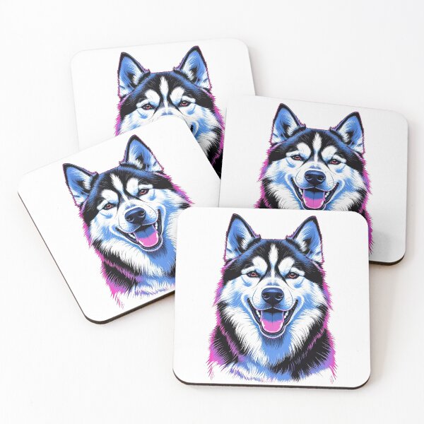 Item preview, Neon Siberian Husky Face – Vibrant Pop-Art Dog Design designed and sold by Fredster1966.