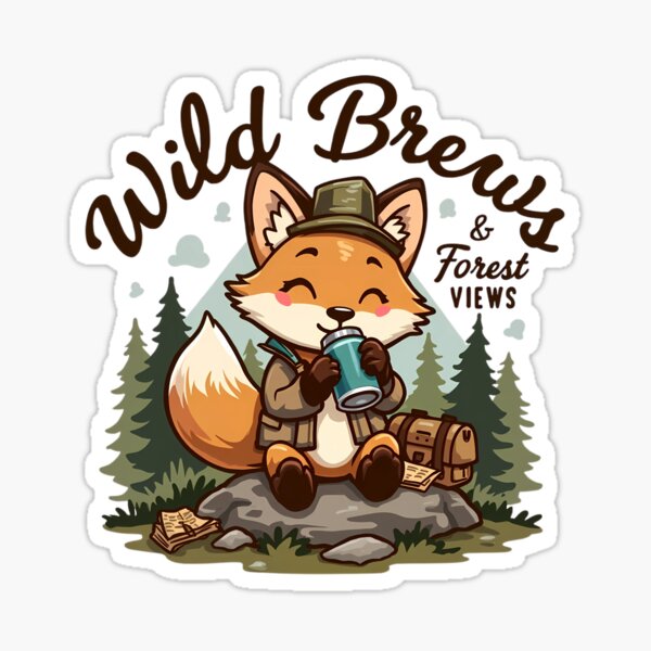 Item preview, Wild Brews & Forest Views - Fox & Adventure designed and sold by Brewtiful Style.