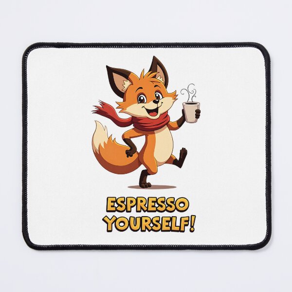 Item preview, Espresso Yourself! - Funny Fox & Coffee Pun  designed and sold by Brewtiful Style.