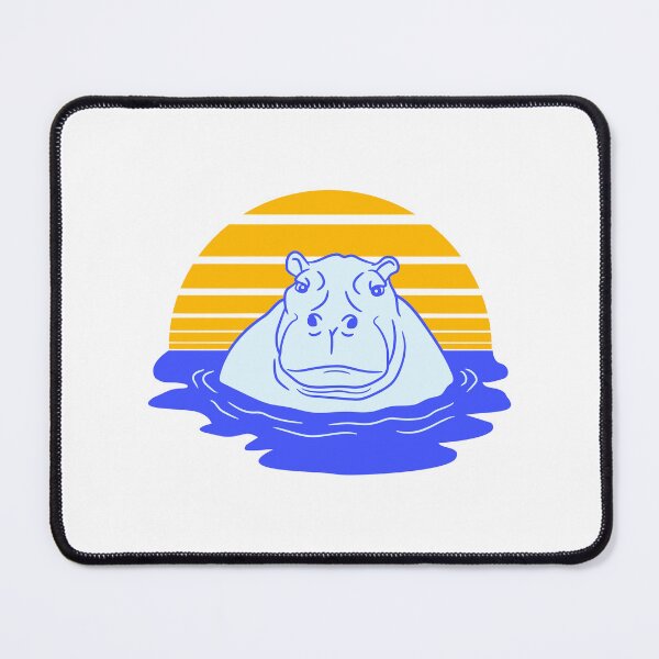 Item preview, Hippo Swimming Water Sun Cute Happy Comic Cartoon designed and sold by shirt-o-mat.