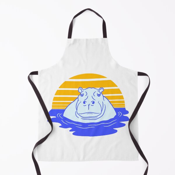 Item preview, Hippo Swimming Water Sun Cute Happy Comic Cartoon designed and sold by shirt-o-mat.