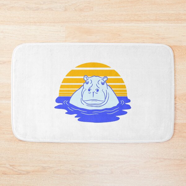 Item preview, Hippo Swimming Water Sun Cute Happy Comic Cartoon designed and sold by shirt-o-mat.