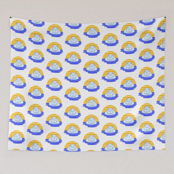 Item preview, Hippo Swimming Water Sun Cute Happy Comic Cartoon designed and sold by shirt-o-mat.