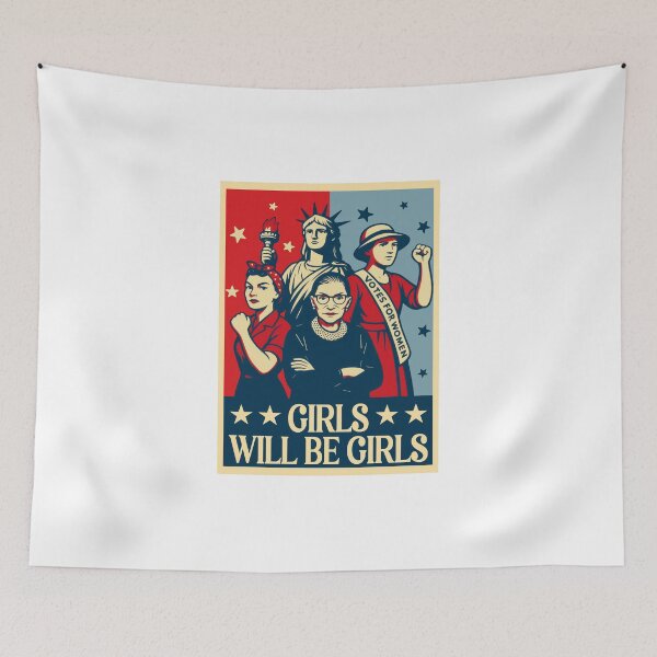 Item preview, Retro Girls Will Be Girls , Girls Power, Feminist, 4th of July designed and sold by vintagearttee.