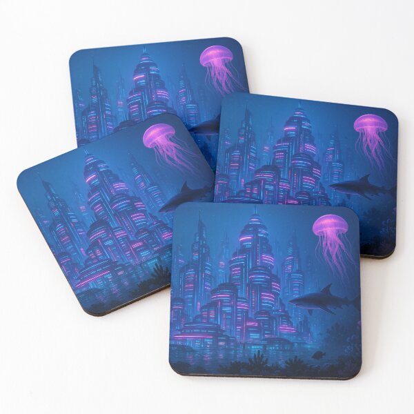 Item preview, Neon Abyss: Underwater Future City designed and sold by Mo & Ko Design.