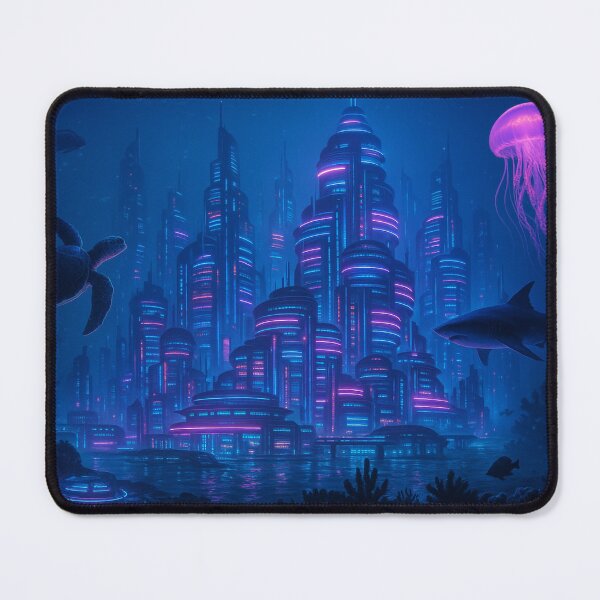 Item preview, Neon Abyss: Underwater Future City designed and sold by Mo & Ko Design.