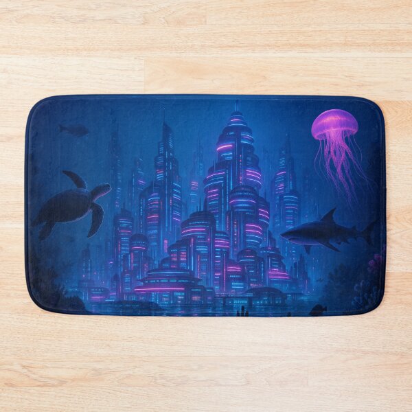 Item preview, Neon Abyss: Underwater Future City designed and sold by Mo & Ko Design.