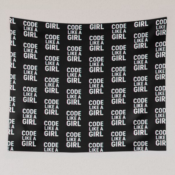 Item preview, Code Like A Girl – Feminist Tech Glitchcore Design designed and sold by astersgraphics.