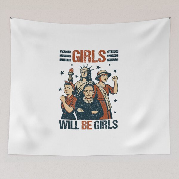 Item preview, Vintage Girls Will Be Girls , Girls Power, Feminist, 4th of July designed and sold by vintagearttee.