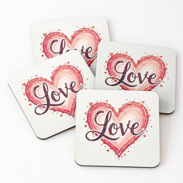 Item preview, Elegant Calligraphy “Love” Word with Heart – Romantic Vector Art designed and sold by hjian8219.